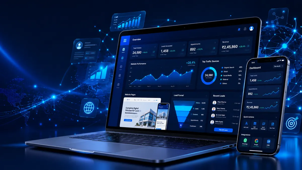 CatWebs digital business website and dashboard experience